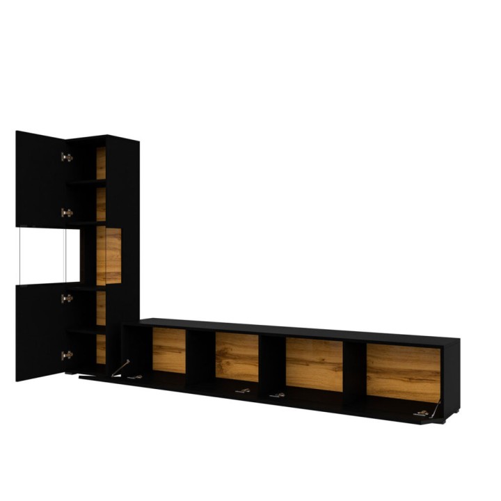 AVA Wall Unit – Modern TV Wall Unit in Black| J&B Furniture