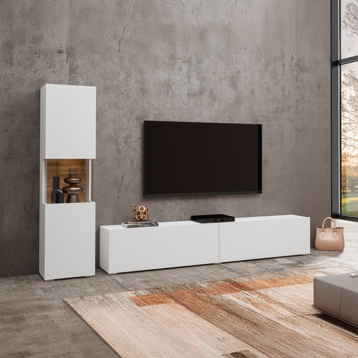 AVA Wall Unit – Modern TV Wall Unit in White| J&B Furniture