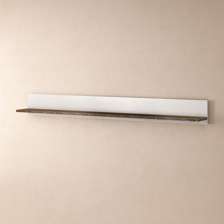 LARONA Wall Shelf – White and Oak Landhouse Style