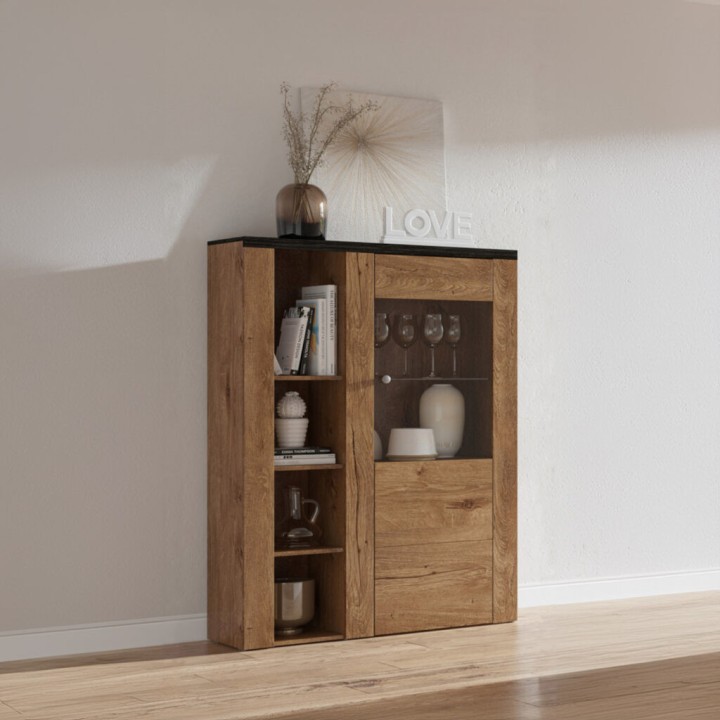 LARONA Tall Cabinet in Oak– Landhouse Style | J&B Furniture
