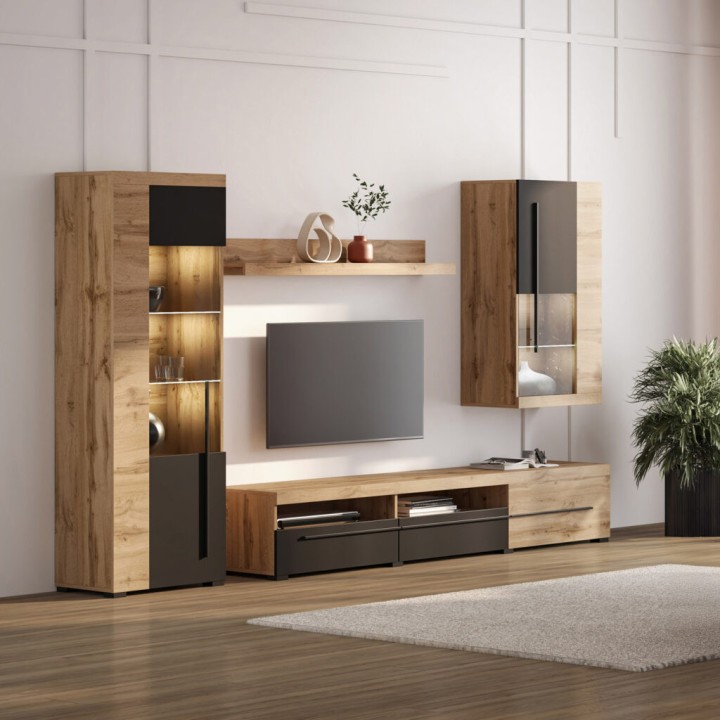 ROGER 10 Modern Wall Unit in Oak | J&B Furniture