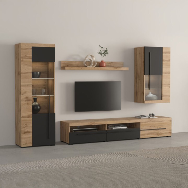 ROGER 10 Modern Wall Unit in Oak | J&B Furniture