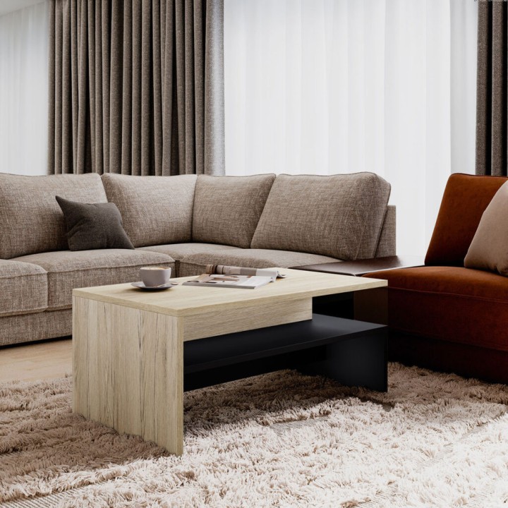 Baros Coffee Table – Modern Oak Light Design- J&B Furniture