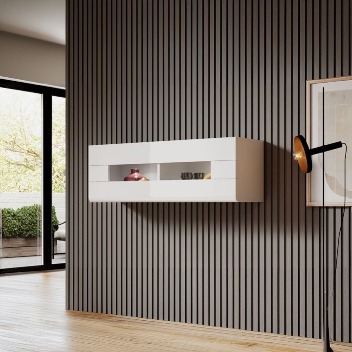Toledo Wall-Mounted Cabinet in White| J&B Furniture