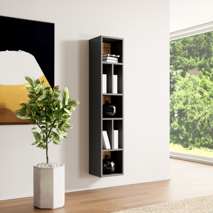 Toledo Large Wall Shelves in Black| J&B Furniture