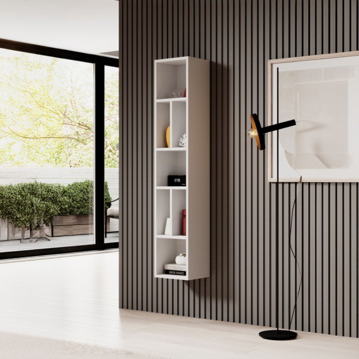 Toledo Large Wall Shelves in White and Oak | J&B Furniture