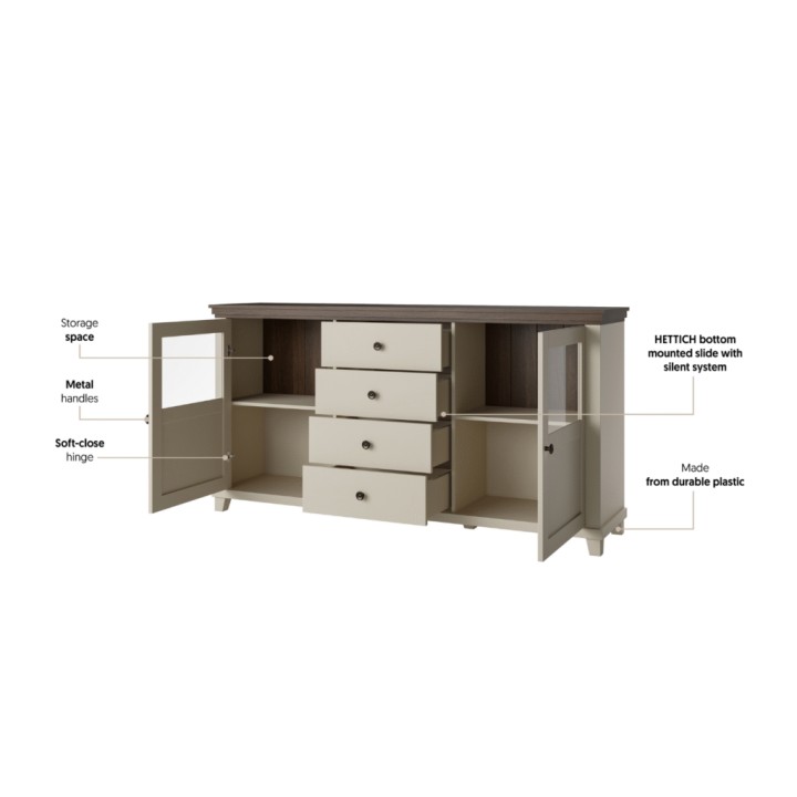 Eva Sideboard Light Beige | J&B Furniture Ireland