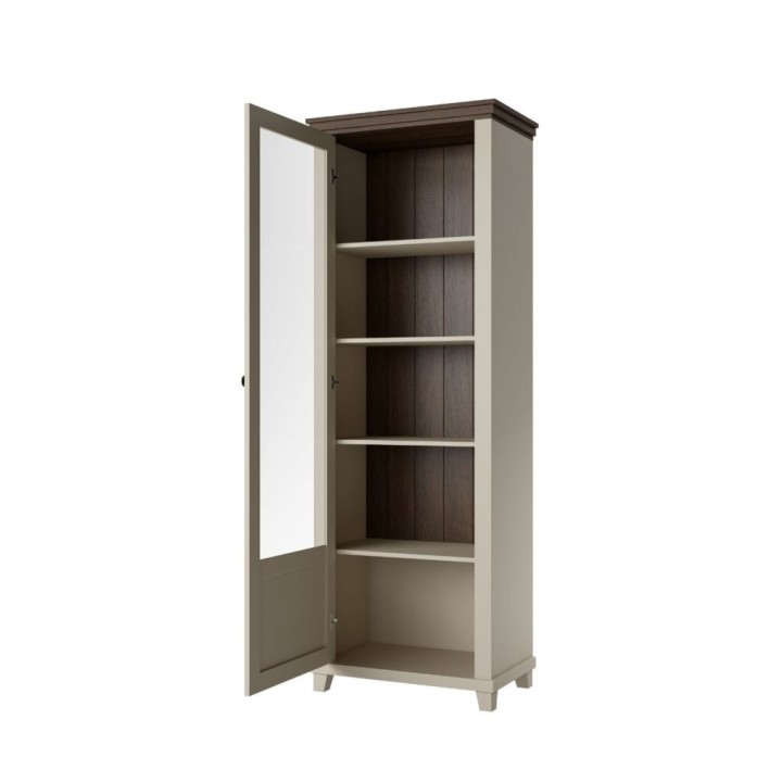 Eva Left Display Cabinet- Light Beige- J&B Furniture