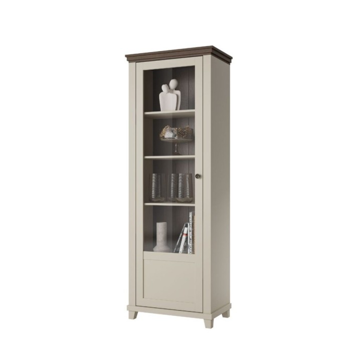 Eva Left Display Cabinet- Light Beige- J&B Furniture