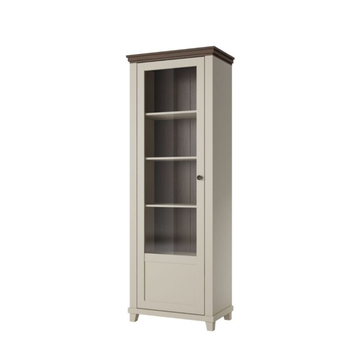 Eva Left Display Cabinet- Light Beige- J&B Furniture