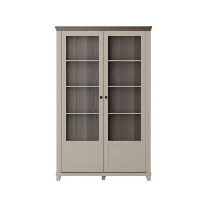 Eva Tall Display Cabinet- Light Beige- J&B Furniture