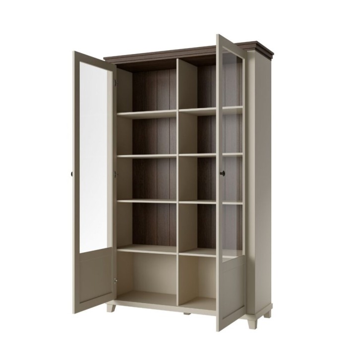 Eva Tall Display Cabinet- Light Beige- J&B Furniture