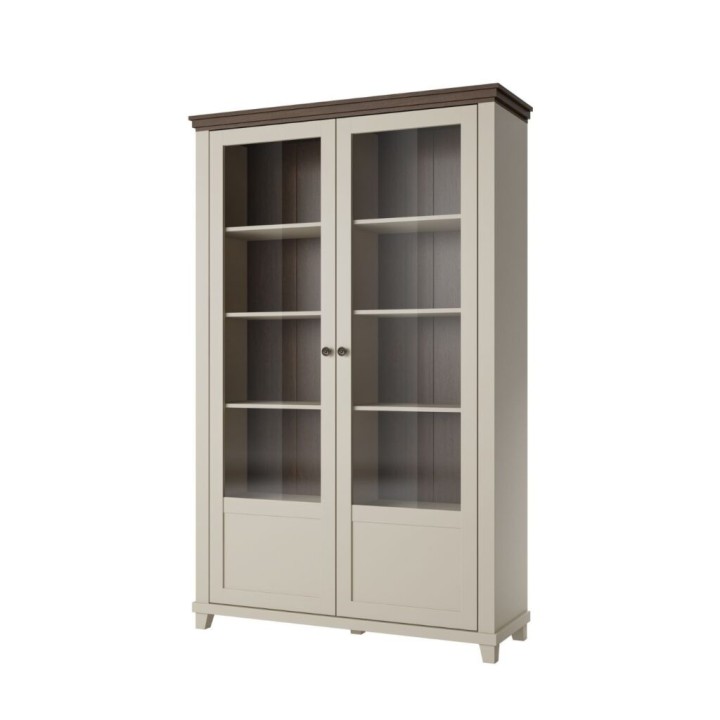 Eva Tall Display Cabinet- Light Beige- J&B Furniture