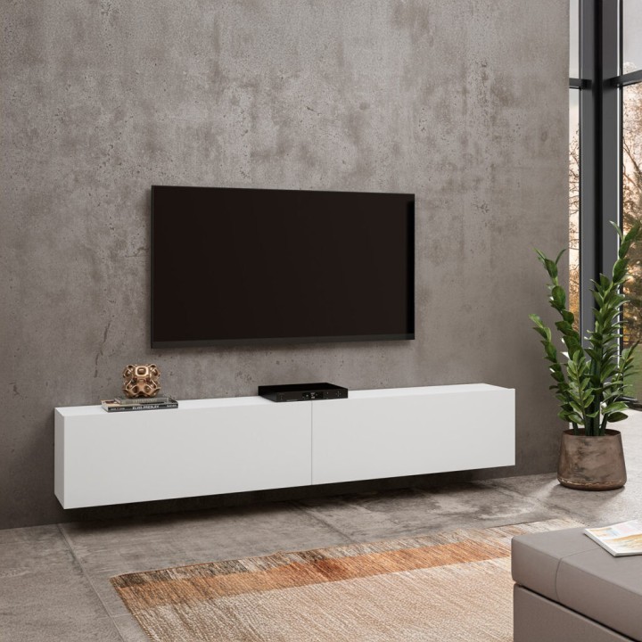 Ava Floating TV Unit 180cm White | Wall Mounted TV Stand
