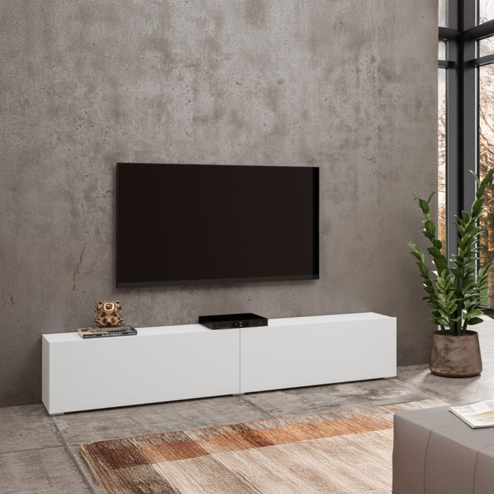 Ava Floating TV Unit 180cm White | Wall Mounted TV Stand