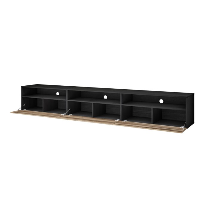 Baros Floating TV Unit 270cm – Satin Nussbaum Black