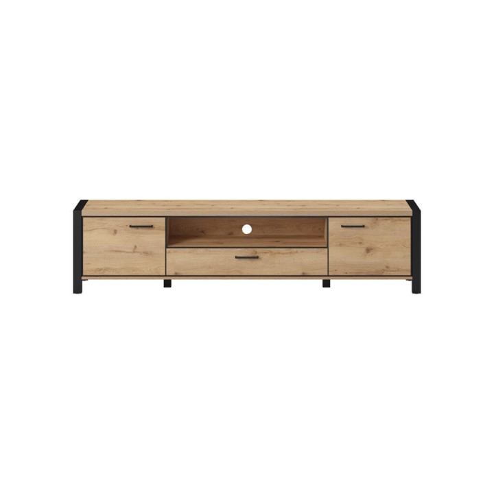 AKTIV TV Unit – Modern Industrial Black & Wood Design