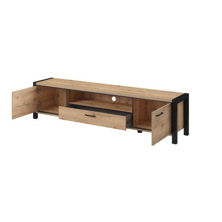AKTIV TV Unit – Modern Industrial Black & Wood Design