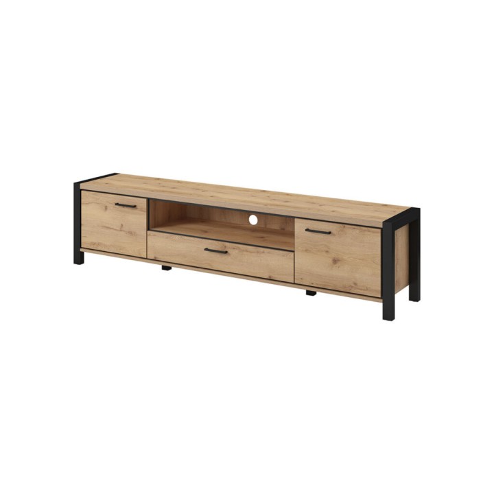 AKTIV TV Unit – Modern Industrial Black & Wood Design