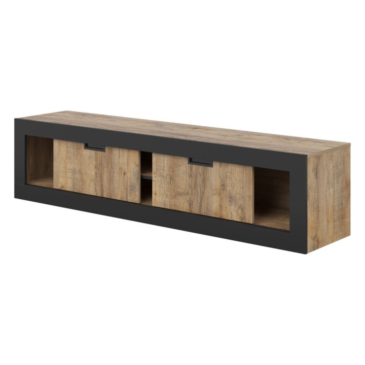 TUDOR TV Unit – Modern Oak & Black | Furniture Shop Limerick