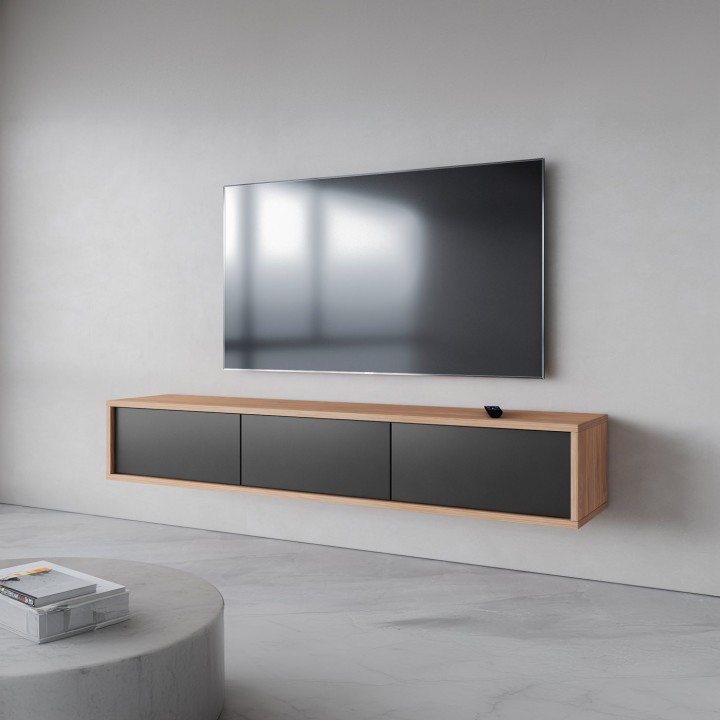 Frida Modern Floating TV Unit Gray/Oak| J&B Furniture Ireland