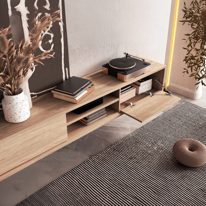 Frida- Floating Mount Tv Unit  in Oak Finish - J&B Furniture