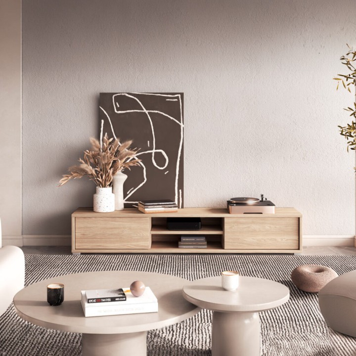 Frida- Floating Mount Tv Unit  in Oak Finish - J&B Furniture