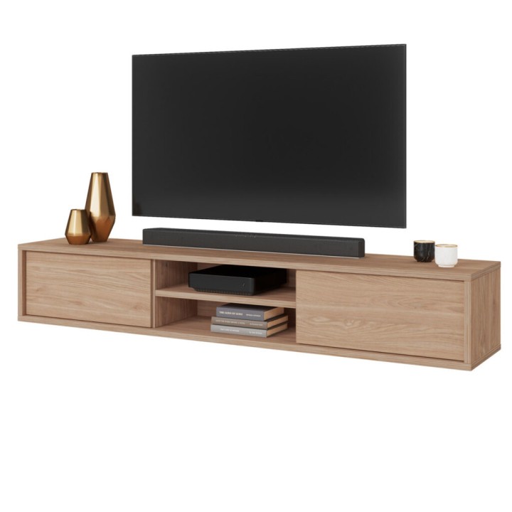 Frida- Floating Mount Tv Unit  in Oak Finish - J&B Furniture