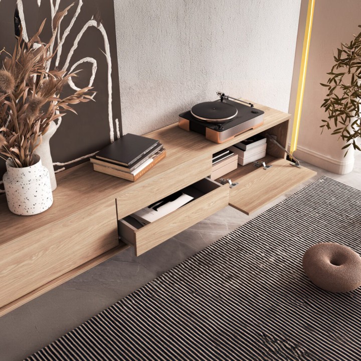 Floating Mount Tv Unit 180cm Oak Finish