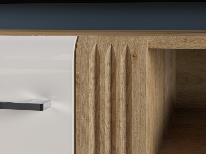 Elegance TV Unit | Oak & White Gloss | J&B Furniture
