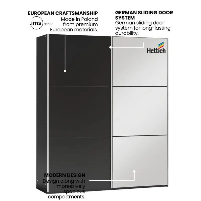 Black Sliding Wardrobe