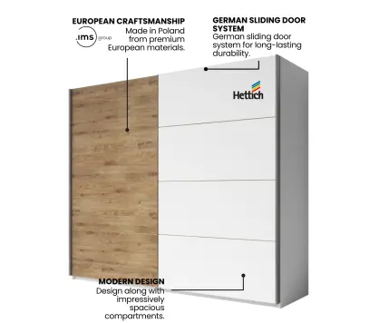 Sliding Wardrobe White and Oak
