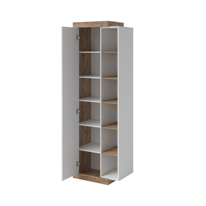 SINTRA Display Cabinet –  Oak & White Gloss - J&B Furniture