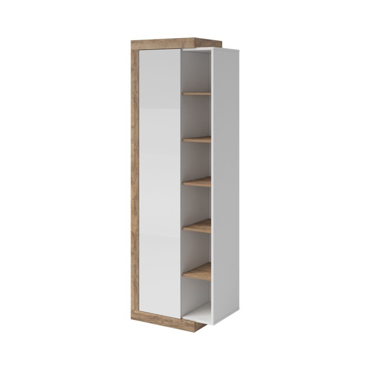 SINTRA Display Cabinet –  Oak & White Gloss - J&B Furniture