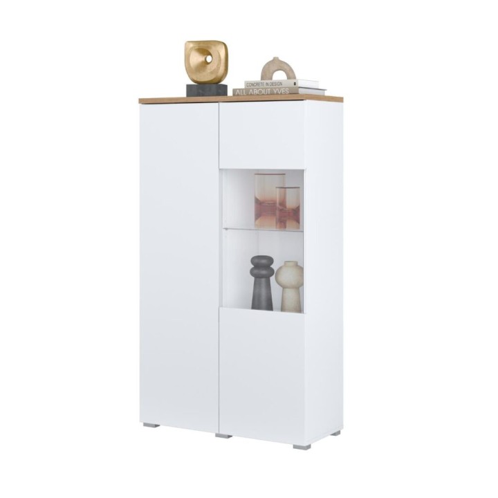 Modo Display Cabinet | White & Oak Display Unit Ireland