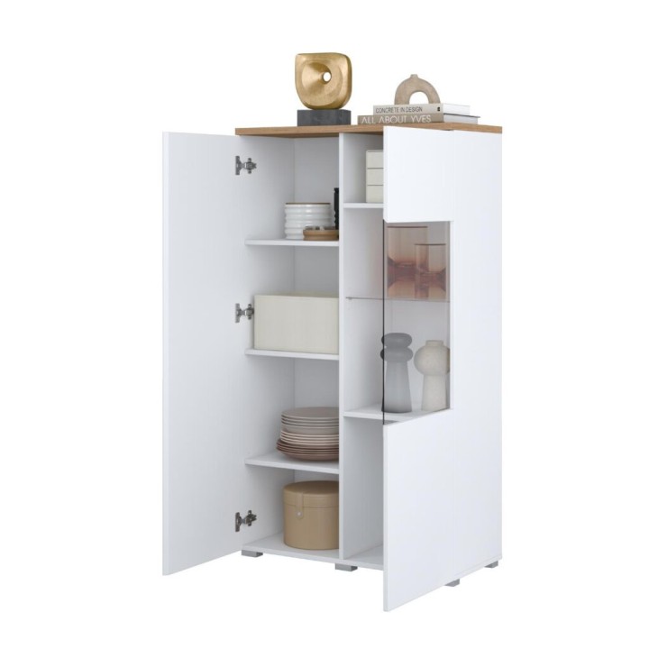 Modo Display Cabinet | White & Oak Display Unit Ireland