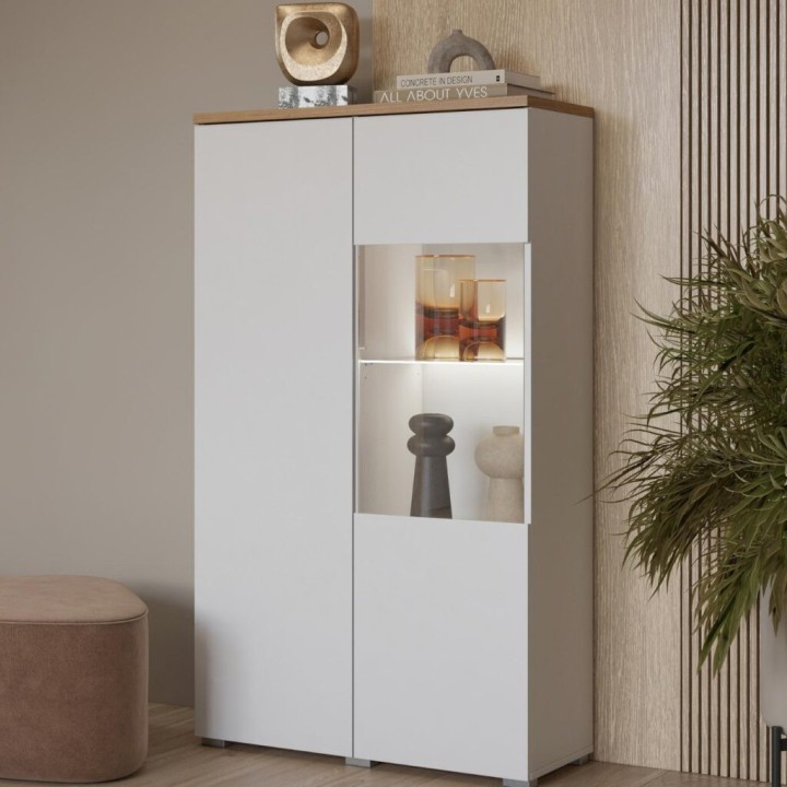 Modo Display Cabinet | White & Oak Display Unit Ireland