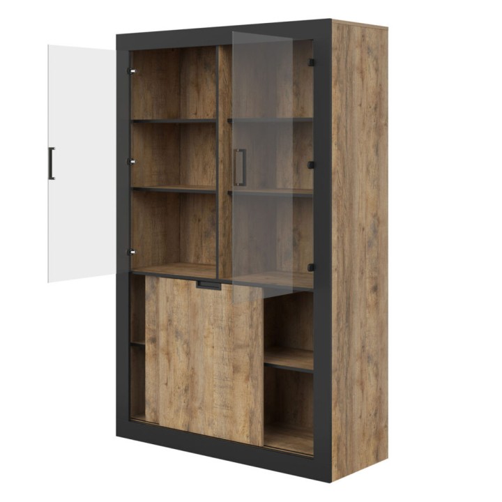 Tubor Display Cabinet | Loft-Style Oak Display Unit