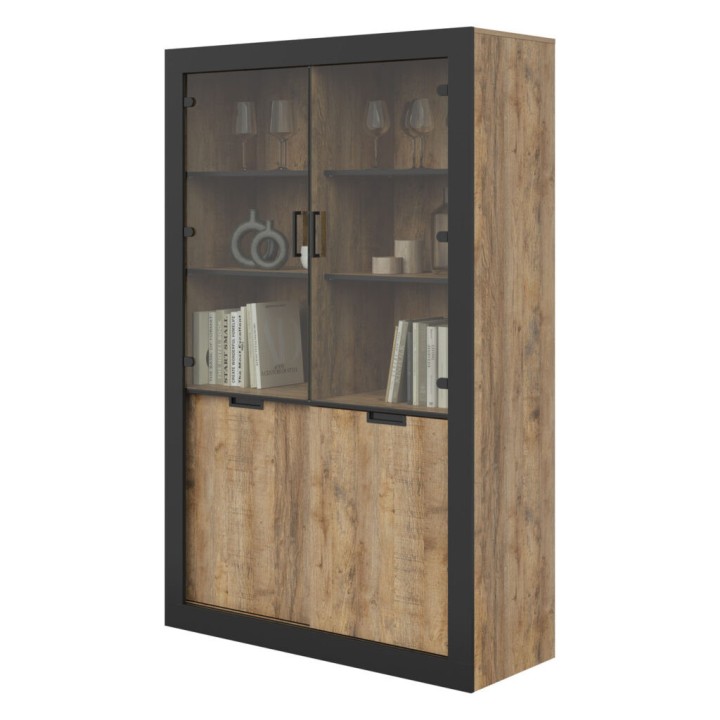 Tubor Display Cabinet | Loft-Style Oak Display Unit