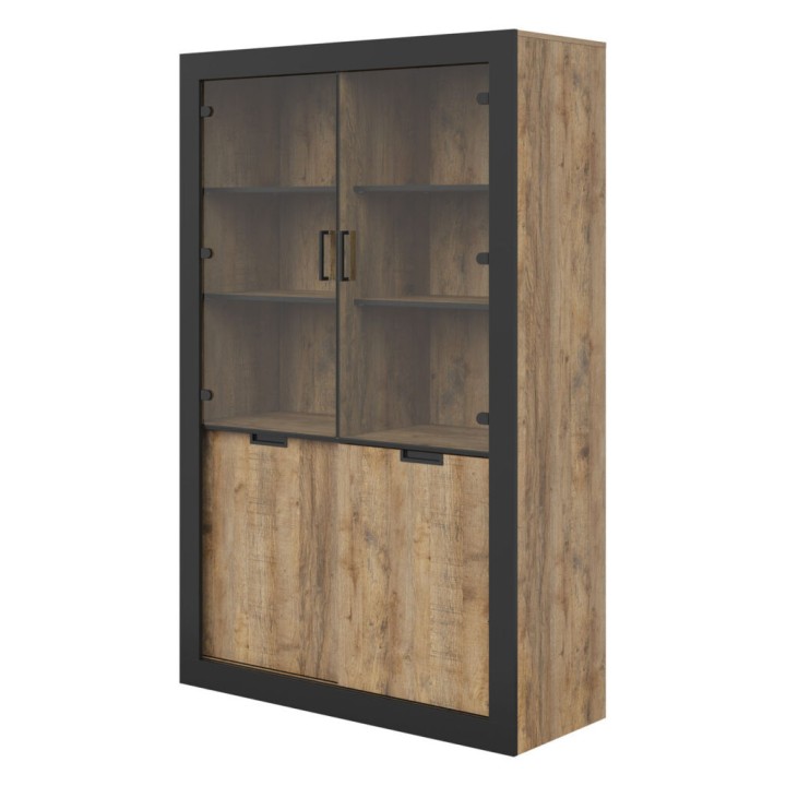Tubor Display Cabinet | Loft-Style Oak Display Unit