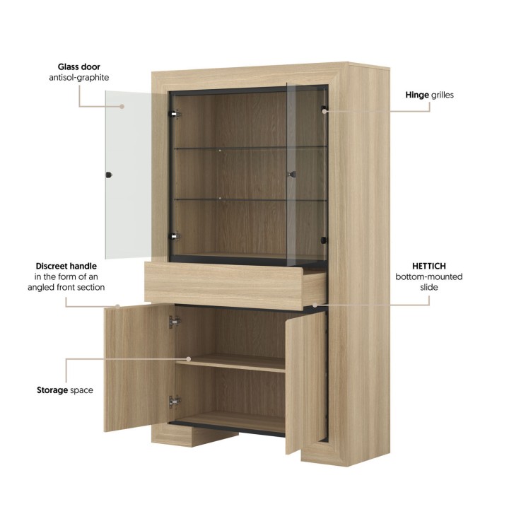 CUBA II Display Cabinet | Scandinavian Oak Display Unit