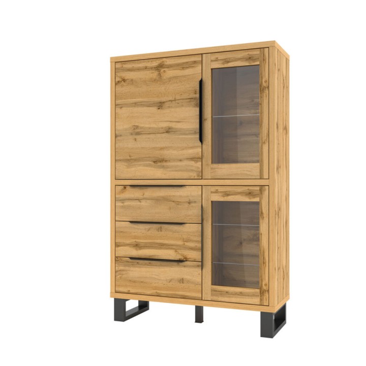Halle Display Cabinet | Industrial Oak Display Unit
