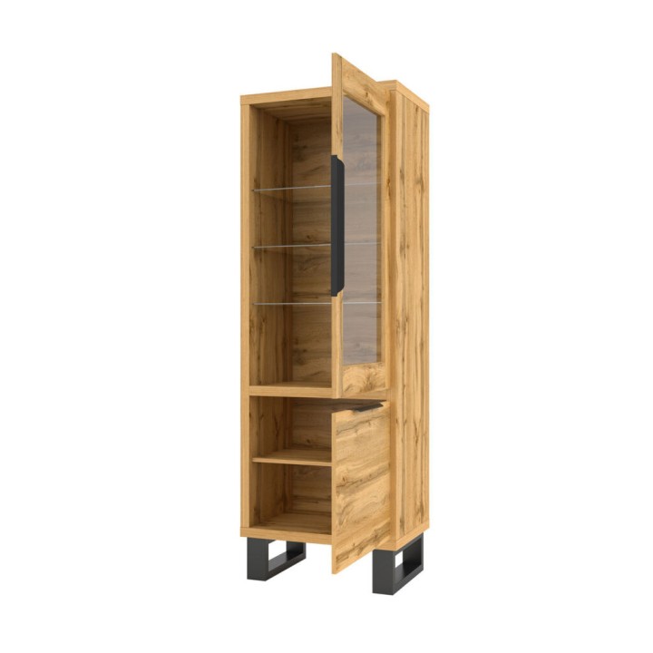 Halle Display Cabinet | Industrial Wotan Oak Unit