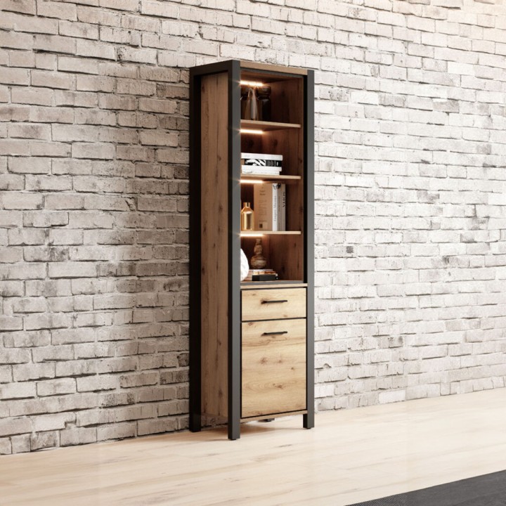 AKTIV Display Cabinet | Industrial Taurus Oak Unit