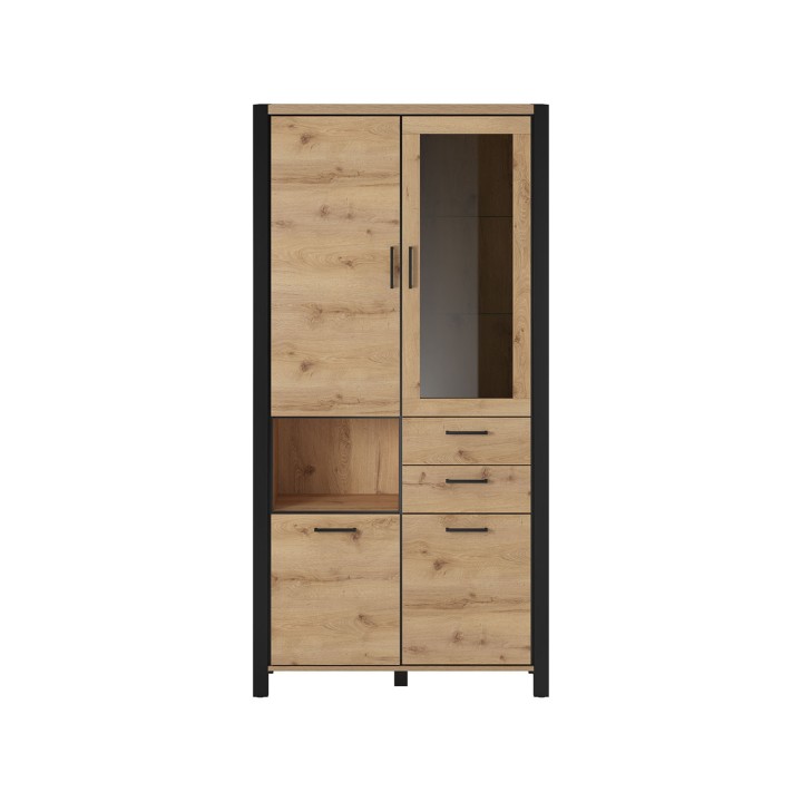 AKTIV 4-Door Display Cabinet | Industrial Oak Unit