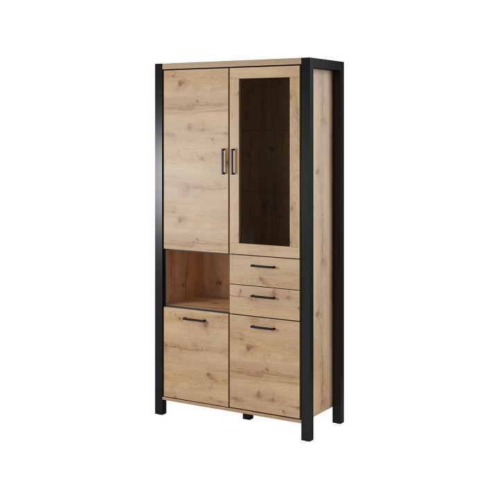 AKTIV 4-Door Display Cabinet | Industrial Oak Unit