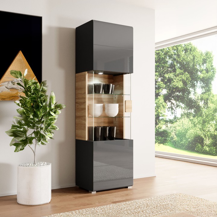 Toledo Display Cabinet Anthracite | J&B Furniture