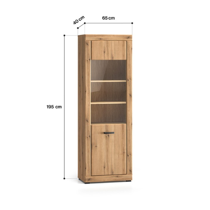 Traditional Oak Display Cabinet 195cm | J&B Furniture