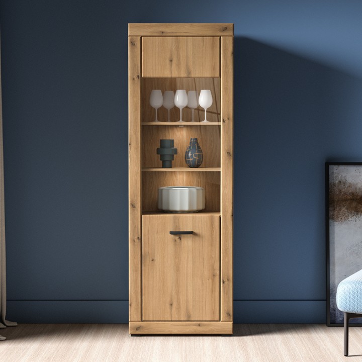 Traditional Oak Display Cabinet 195cm | J&B Furniture