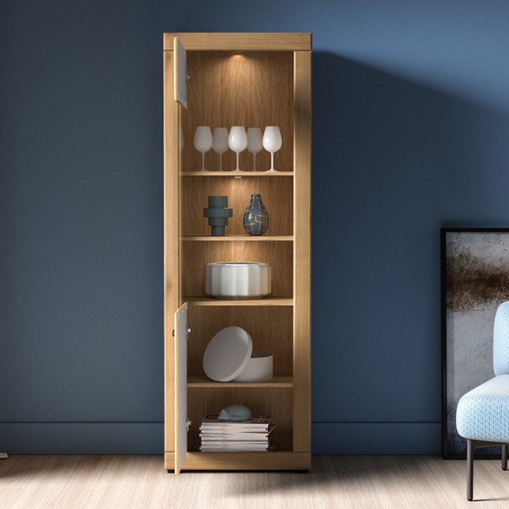 Traditional Oak Display Cabinet 195cm | J&B Furniture